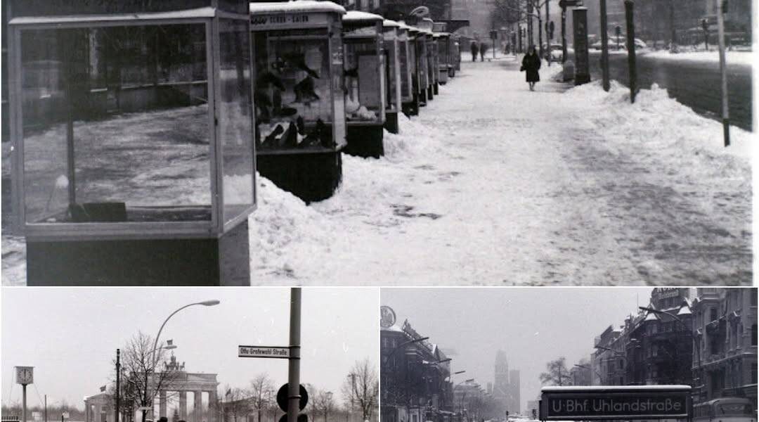 Über 40 Schwarz-Weiß-Aufnahmen zeigen das Leben im winterlichen Berlin 1964