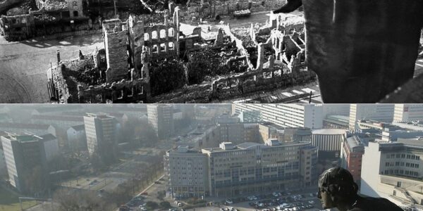 Damals und heute: Dresden, Deutschland, 1945 vs. heute