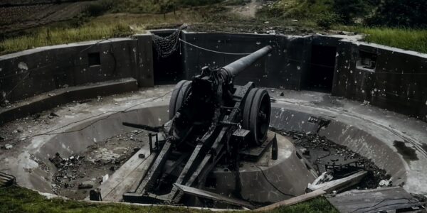 Deutsche 150-mm-Artillerie bei Cherbourg, Juli .