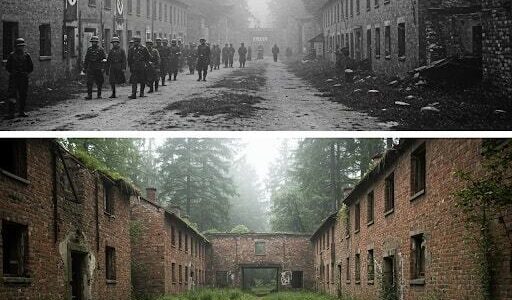 Damals und Heute: Kombination erstaunlicher historischer Fotografien von Berlin während des Zweiten Weltkriegs und heute
