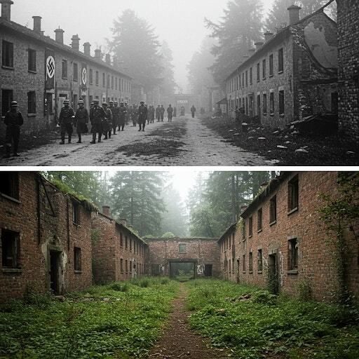 Damals und Heute: Kombination erstaunlicher historischer Fotografien von Berlin während des Zweiten Weltkriegs und heute