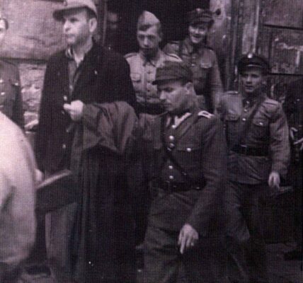Camp Commandant Amon Goeth, infamous from the movie “Schindler’s List”, standing on his balcony preparing to shoot prisoners, 1943
