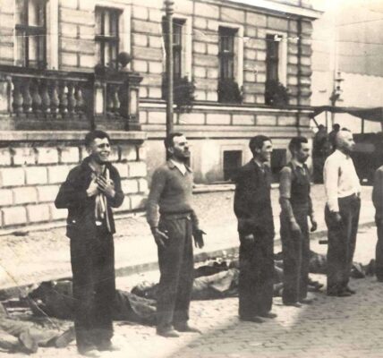 Dem Tod ins Auge blicken: Die unterschiedlichen Ausdrucke von sechs polnischen Zivilisten kurz vor ihrem Tod durch Erschießung, 1939