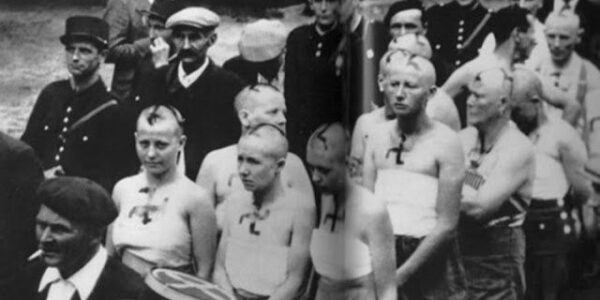 Schockierende Fotos zeigen, wie französische Frauen wegen Kollaboration mit Nazis mit öffentlicher Kopfrasur bestraft wurden