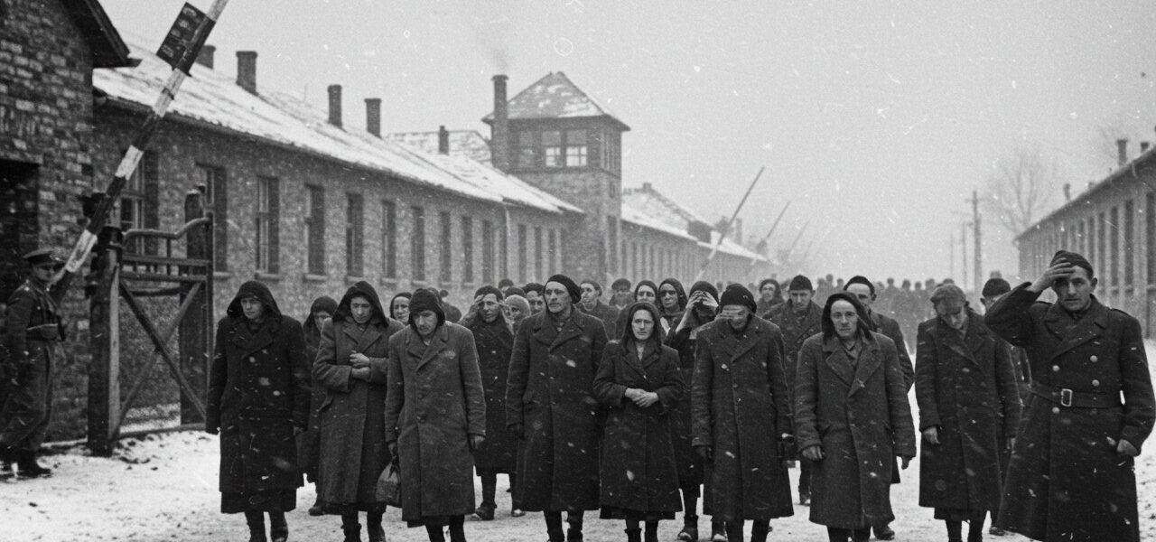 Auschwitz, Mai 1944: Frauen und Kinder auf dem Weg zur Selektion