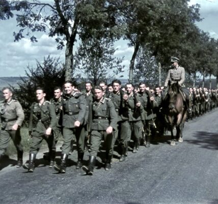 Deutsche Soldaten auf dem Marsch