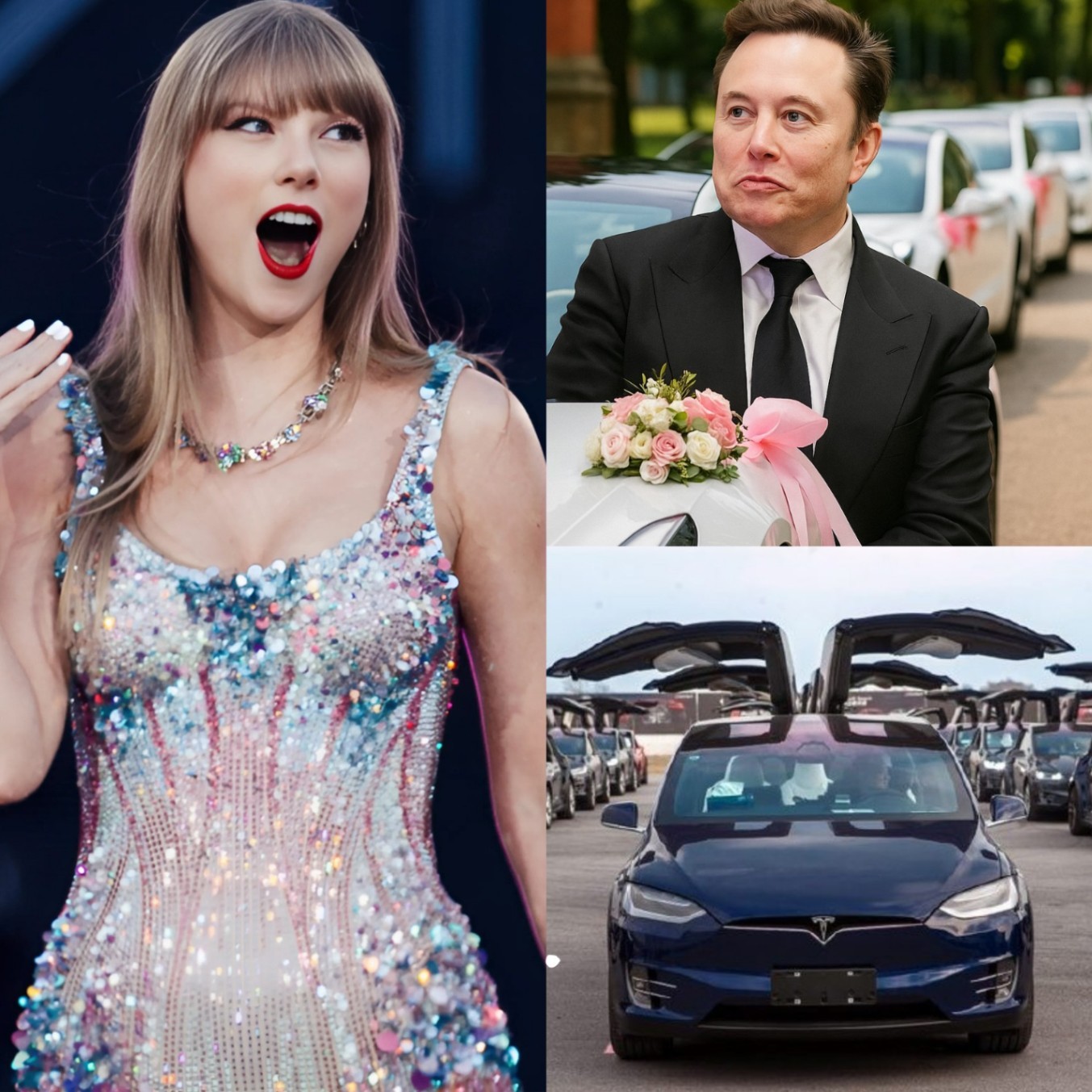 🚨SH0CKING: Elon Musk went big, giving the “Princess of Pop” a whole fleet of Teslas at her wedding – Cybertruck became a wedding car that made fans crazy! 🚗